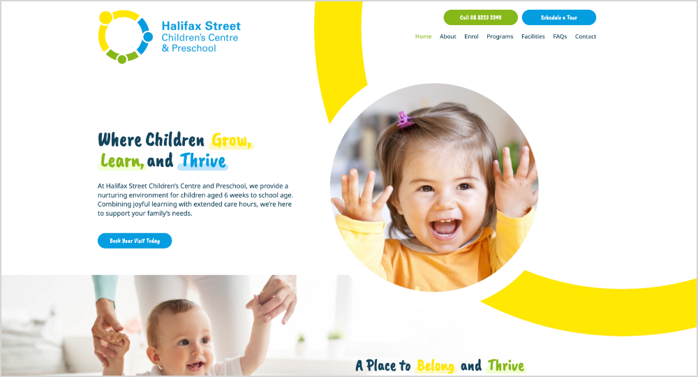 Halifax Street Children's Care - website example